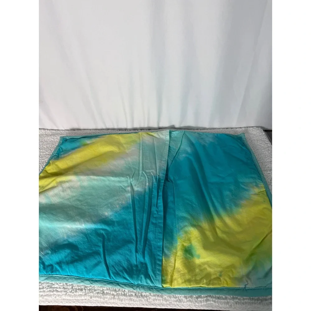 Xhilaration‎ Tie Dye Quilted Pillow Sham Standard Blue Yellow Euro